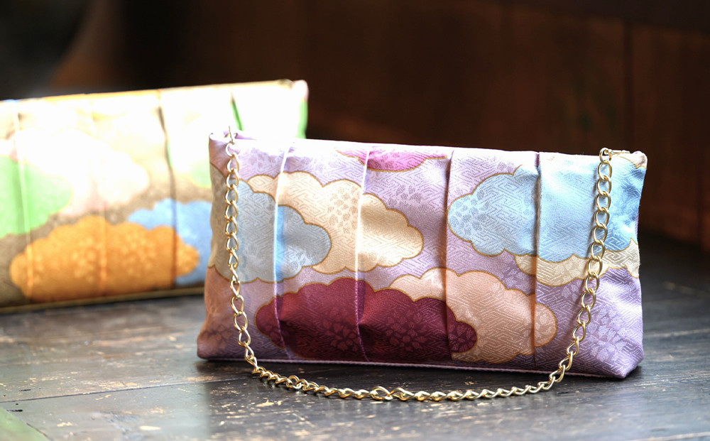 【RITOFU】Kyo-Yuzen クラッチバッグ(瑞雲・紫)｜京都 バッグ 人気 京友禅［ 京都 友禅 和 ブランド 鞄 上品 人気 おすすめ ギフト プレゼント お取り寄せ 通販 送料無料 ふるさと納税 ］