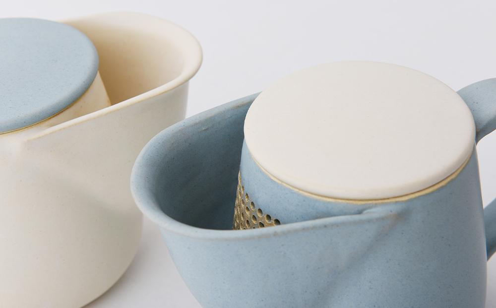 【晋六窯】PELICAN TEA POT/BLUE＆CUP(色違いのCUP 2個)｜京都 急須 食器［ 京都 京焼 急須 食器 ティーポット マグカップ 人気 おすすめ 陶器 お取り寄せ 通販 送料無料 ふるさと納税 ］
