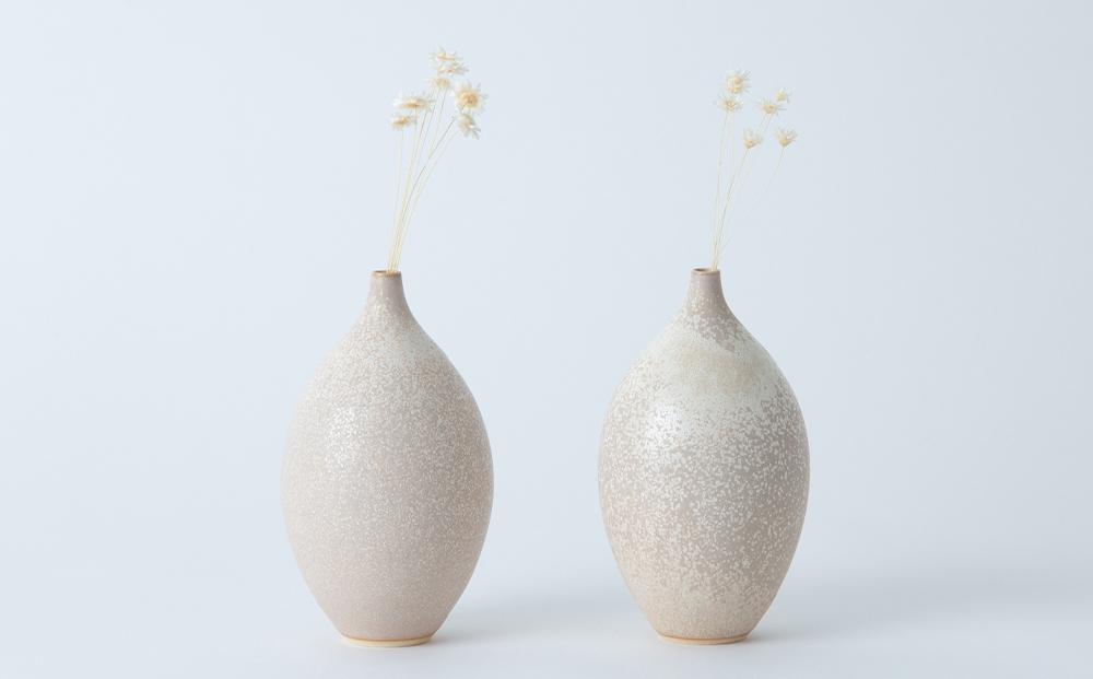 【瑞光窯-ZUIKOU-】フラワーベース＆ドライフラワー　No.002 Ecru Beige × スターフラワー　花 花瓶 陶磁器 シンプル 京都