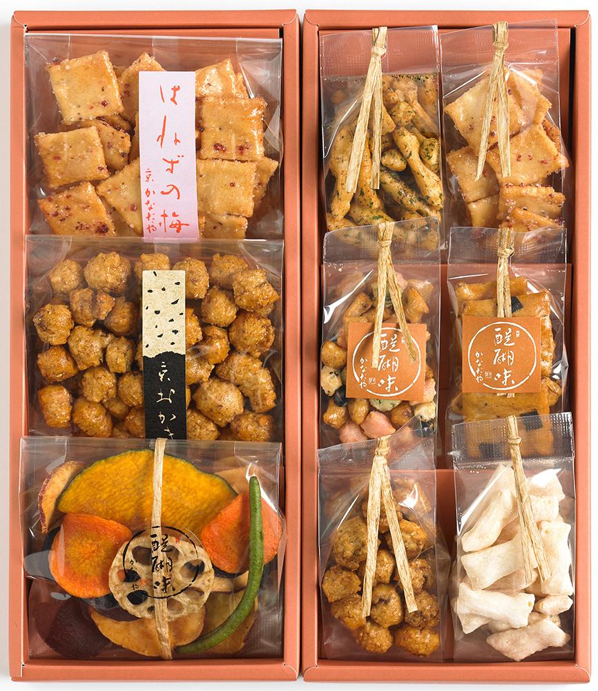 【かなだや】おかきの詰合せ「疏水路壱号」「疏水路の想ひ」2箱セット(9種類19袋)｜京都 おかき あられ おせんべい 人気 手土産 ギフト［ 京都 あられ おかき せんべい 人気 おすすめ おいしい ギフト プレゼント グルメ 食べ比べ 詰め合わせ セット お取り寄せ 通販 送料無料 ふるさと納税 ］