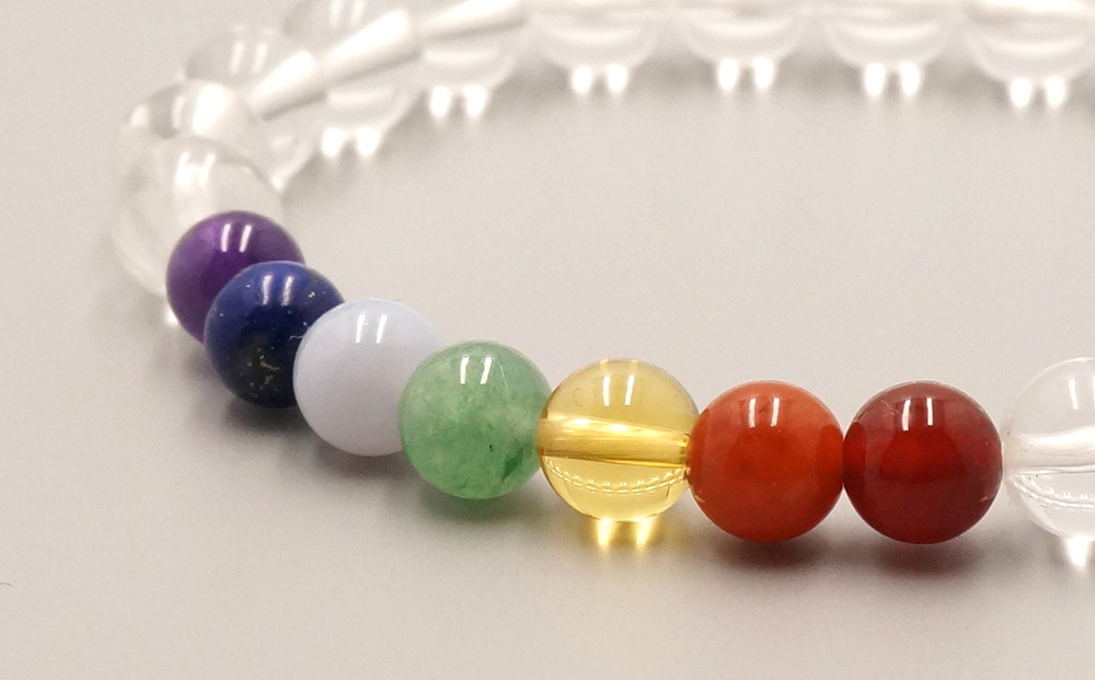 【神戸珠数店】〈京念珠〉天然水晶 厄除け7色ブレスレット(紫水晶・ラピスラズリ・カルセドニー・アベンチュリン・黄水晶・ピンクアベンチュリン・瑪瑙)［ 京都 老舗 腕輪念珠 パワーストーン お守り 人気 おすすめ 数珠 珠数 念珠 お取り寄せ 通販 送料無料 ふるさと納税 ］