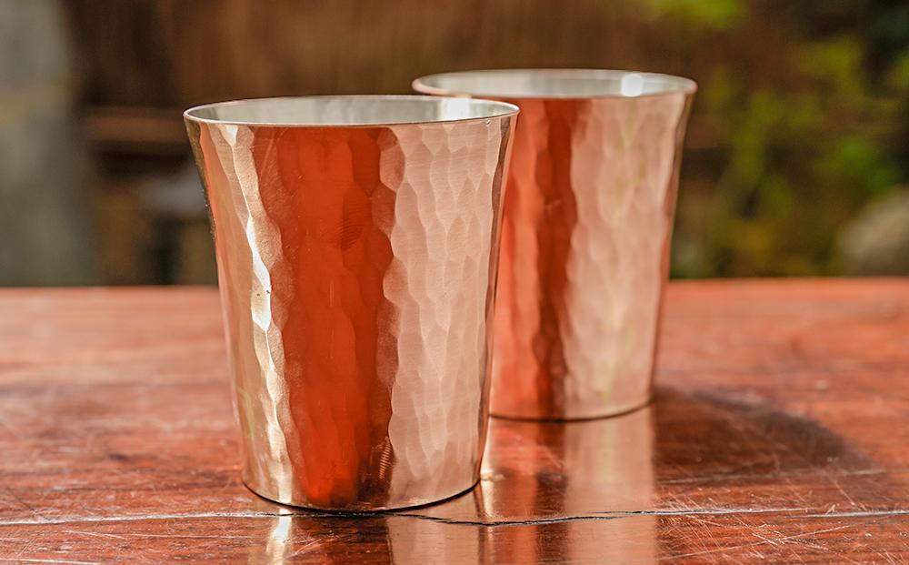 【八木庖丁店】手打ち銅製 ぐい呑み(ペア)