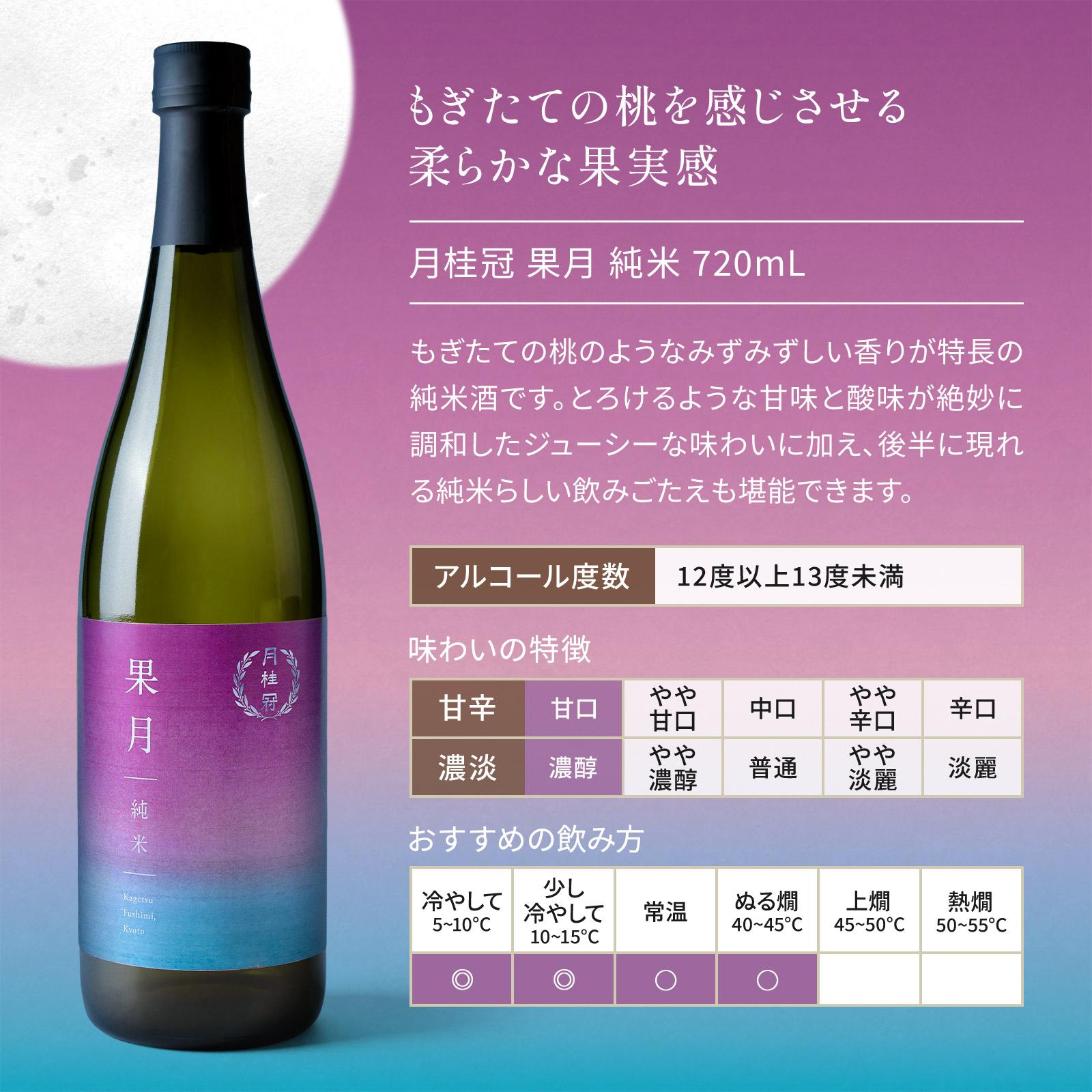【月桂冠】果月純米/生詰 飲み比べセット(720ml×2本)［京都  伏見 お酒 日本酒 純米酒 人気 おすすめ 定番 贈答 飲み比べ セット おいしい 人気 おすすめ お祝い ギフト 贈答 贈り物 プレゼント お取り寄せ 通販 送料無料 ふるさと納税］