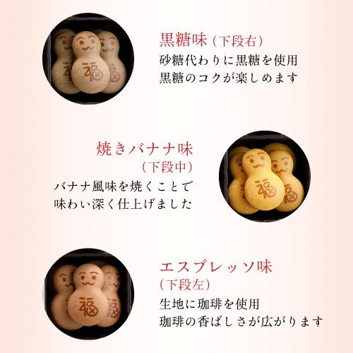 【京・月待庵】福だるま箱1段｜京都 老舗 駄菓子 人気セット［ あられ 金平糖 クッキー 可愛い おすすめ お菓子 和菓子 ギフト プレゼント 贈答 お取り寄せ 送料無料］
