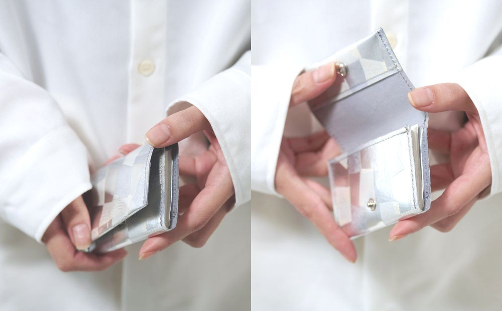 【KENTO HASHIGUCHI × 伝統工芸士】銀引箔 コイン/カード ケース(マチあり)｜京都 コインケース 工芸品 人気 ブランド［ 京都 コインケース カードケース 名刺入れ 人気 おすすめ ファッション おしゃれ お取り寄せ 通販 送料無料 ふるさと納税 ］