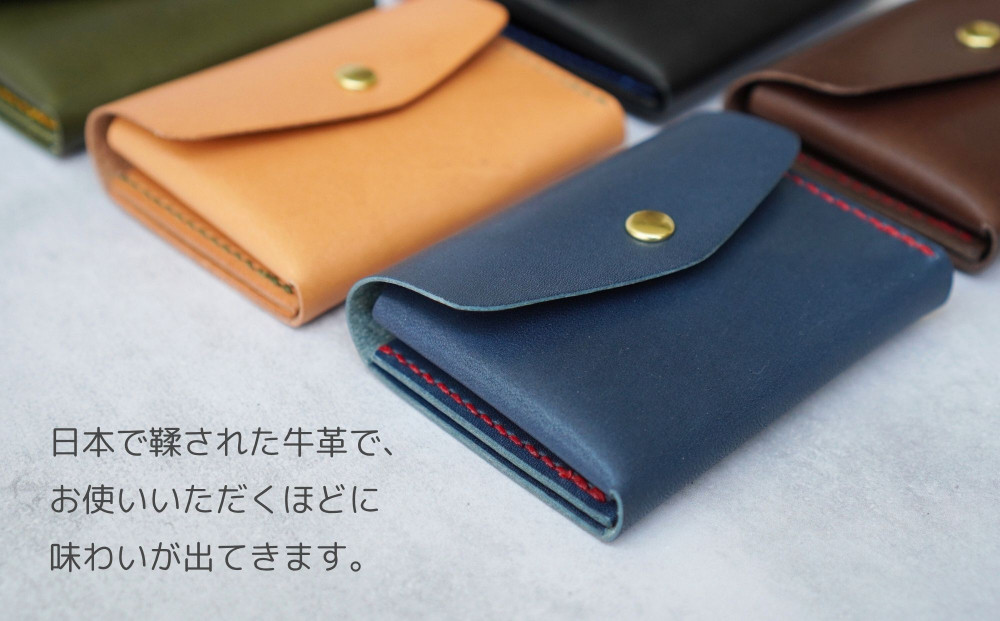 【革工房Rim】3ポケット ミニ財布 〈焦茶×赤糸〉 [ 京都 財布 ハンドメイド コンパクト 本革 ウォレット 人気 おすすめ さいふ 革 レザー 手作り クラフト ギフト プレゼント お取り寄せ 通販 送料無料 ふるさと納税 ]