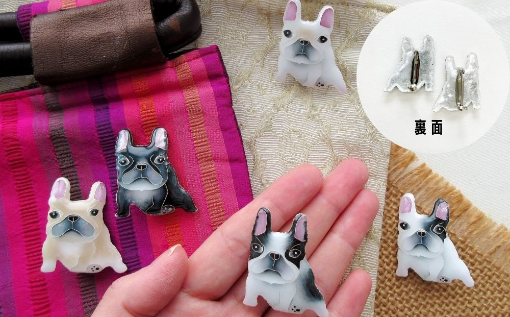 【ヒロミ・アート】フレンチブルドッグブローチ(ハチワレ) [ 京都 嵐山 東山 京七宝 純銀製 犬 人気 おすすめ 装飾品 かわいい ギフト プレゼント お取り寄せ 通販 送料無料 ふるさと納税 ]