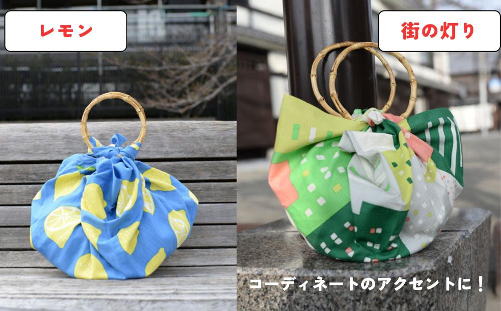 【馬場染工場】風呂敷 2種セット(レモン＆街の灯り) ｜京都 日常使い おしゃれ風呂敷［ 老舗の染工場 合掌造り 型染め ふろしき Marble.coコラボ 人気 おすすめ ギフト プレゼント お取り寄せ 通販 送料無料 ふるさと納税 ］