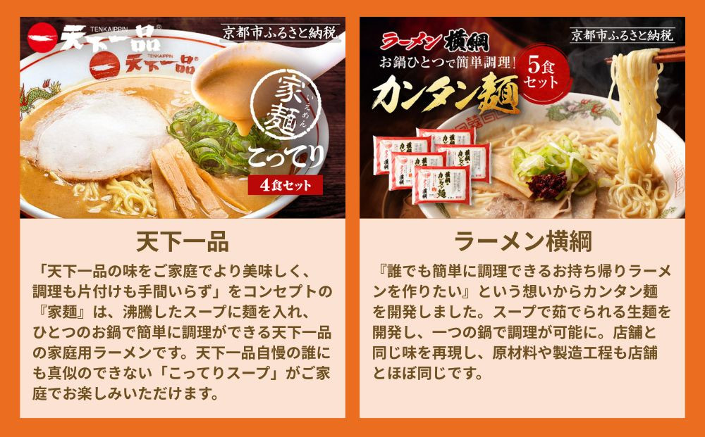 ラーメン激戦区！京都の人気ラーメン食べ比べ定期便 全6回［天下一品 ラーメン横綱 珍遊 たかばし 第一旭 極鶏 人気ラーメンを食べ尽くそう おすすめ グルメ 麺 スープ 有名店 人気店 行列店 お取り寄せ 通販 送料無料 ふるさと納税 ］