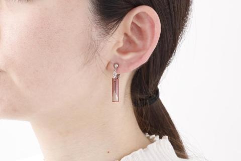 【中嶋象嵌】長四角　ピアス〈ライン〉