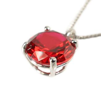 【京セラ】クレサンベール〈ルビー〉ペンダント【一粒/1ctUP/ラウンドブリリアントカット/プラチナ/7月誕生石】