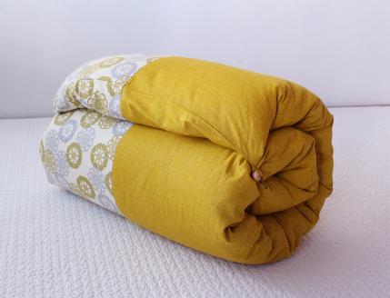 【洛中高岡屋】カバータイプごろ寝敷きふとん（普通サイズ・菜の花フローラル）