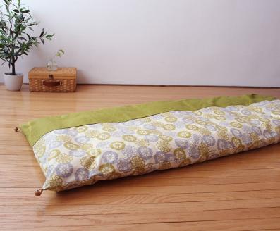 【洛中高岡屋】カバータイプごろ寝敷きふとん（普通サイズ・萌黄フローラル）