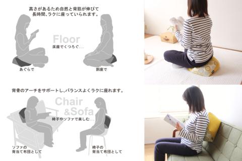 【洛中高岡屋】ラクにくつろげる おじゃみ座布団（木綿・菜の花フローラル）