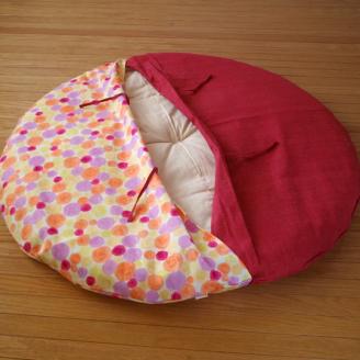 【洛中高岡屋】せんべい座ぶとん（撥水ヌード座布団＆洗えるカバーセット）（しゃぼんはる&躑躅色）