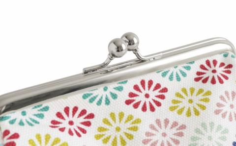 【AYANOKOJI】TAWARA型がま口コスメポーチ 中サイズ(京都菊菱 白)