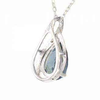 【京セラ】クレサンベール〈アレキサンドライト・天然ダイヤモンド〉ペンダント【ペアシェイプ/プラチナ/メレダイヤ3石/6月誕生石】