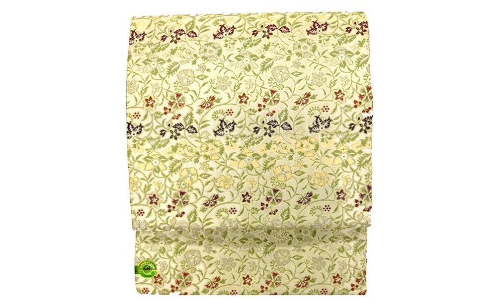 【高島屋選定品】＜龍村美術織物＞仕立て名古屋帯 早雲寺文台裂（銀）