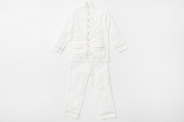 【大東寝具】京和晒綿紗 ガーゼパジャマ 2重合わせ 白 男女兼用サイズ（マスタード S）［ 京都 寝具 老舗 パジャマ 人気 おすすめ ガーゼ 快眠 健康 やわらかい お取り寄せ 通販 送料無料 ふるさと納税 ］