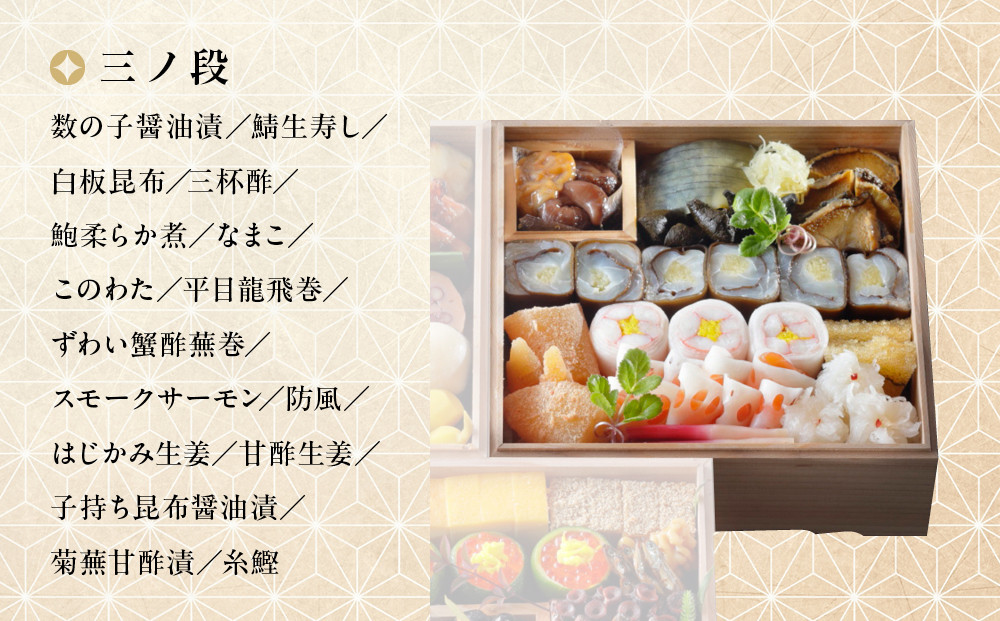 ※店頭受取限定※【京料理 木乃婦】御節(おせち)三段重4～6人前｜京おせち 本格料亭おせち 人気おせち［ 京都 老舗 料亭 ミシュラン掲載 おせち料理 贅沢 グルメ 京料理 人気 おすすめ おいしい おせち 4人 5人 6人 2026 正月 お祝い お取り寄せ 通販 送料無料 ふるさと納税 ］