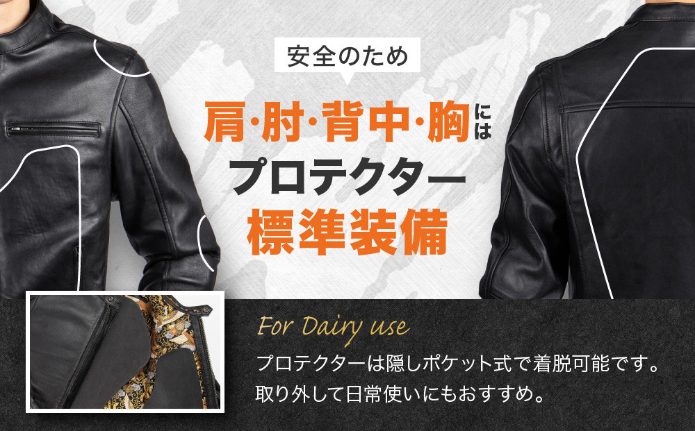 【デグナー】クラシック×花山コラボジャケット 21SJ-14K  鳳凰＜Mサイズ＞ ［ 京都 バイクギア ジャケット 人気 おすすめ 革 レザー ツーリング ライダー バイカー バイク ブランド メーカー ギア パーツ ］