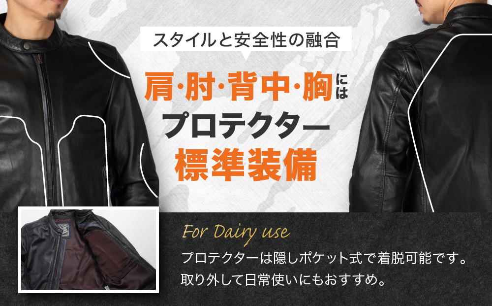 【デグナー】レザージャケット ブラック〈XLサイズ〉22SJ-3［ 京都 バイクギア ジャケット 人気 おすすめ 革 レザー ツーリング ライダー バイカー バイク ブランド メーカー ギア パーツ ］