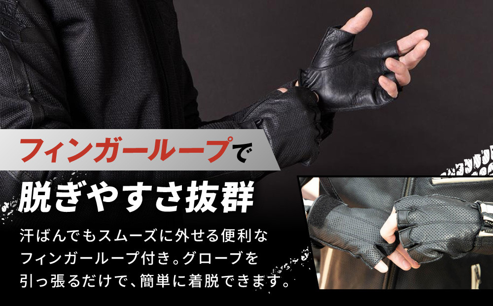 【デグナー】ハーフメッシュレザーグローブ[TG-82MH]ブラック＜Mサイズ＞［ 京都 バイク 革製品 ブランド グローブ 人気 おすすめ 革 ハーフ メッシュ レザー ツーリング ライダー バイカー バイクギア メーカー ギア パーツ 送料無料 ふるさと納税 ］