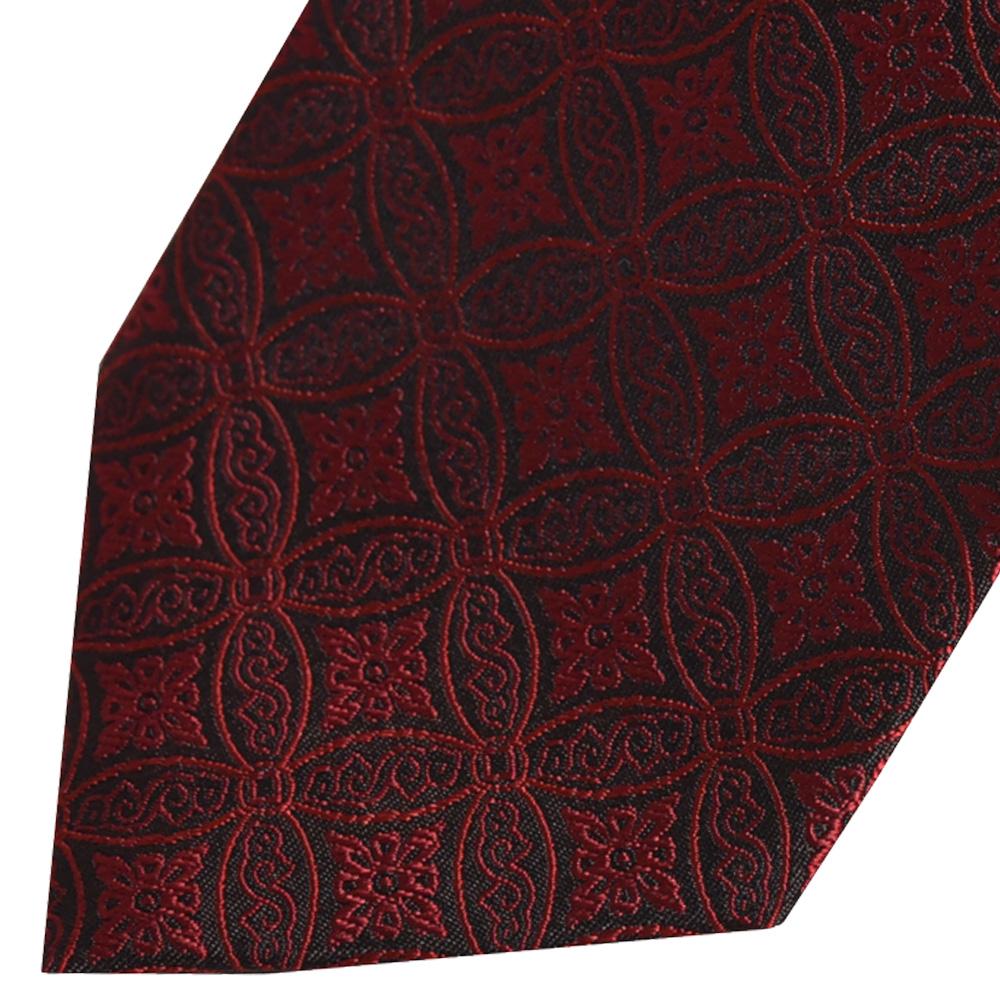 【クラバットウエダ】七宝柄 西陣織ネクタイ（赤）