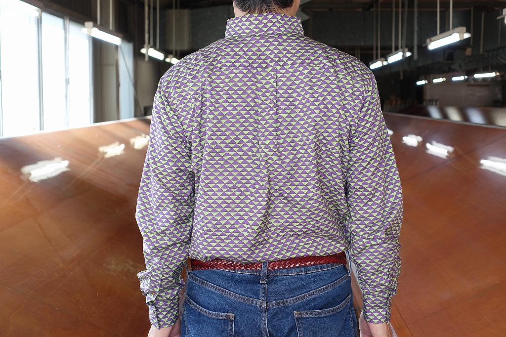 【鷲野染工場】メンズシャツ（鱗） Ｌサイズ