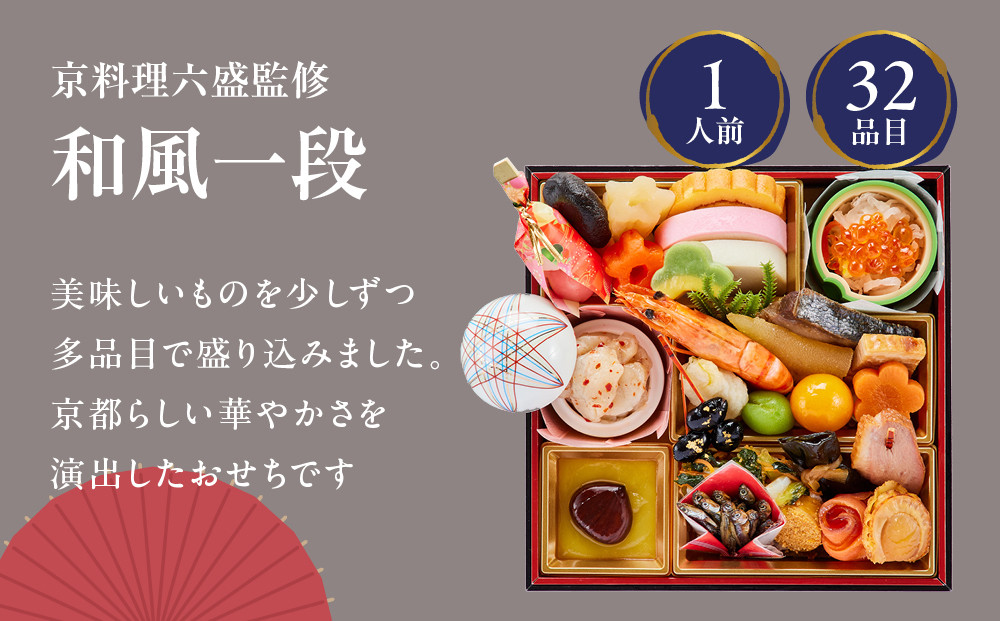 【大丸京都店おすすめ品】＜京都・岡崎 京料理六盛＞監修 和風一段 1人前【大丸京都店おすすめ品】｜京都 本格和風おせち 人気おせち［ 京都 料亭 老舗 おせち 京料理 人気 おすすめ 2026 正月 お祝い おせち料理 グルメ ご自宅用 お取り寄せ 通販 送料無料 ふるさと納税 ］