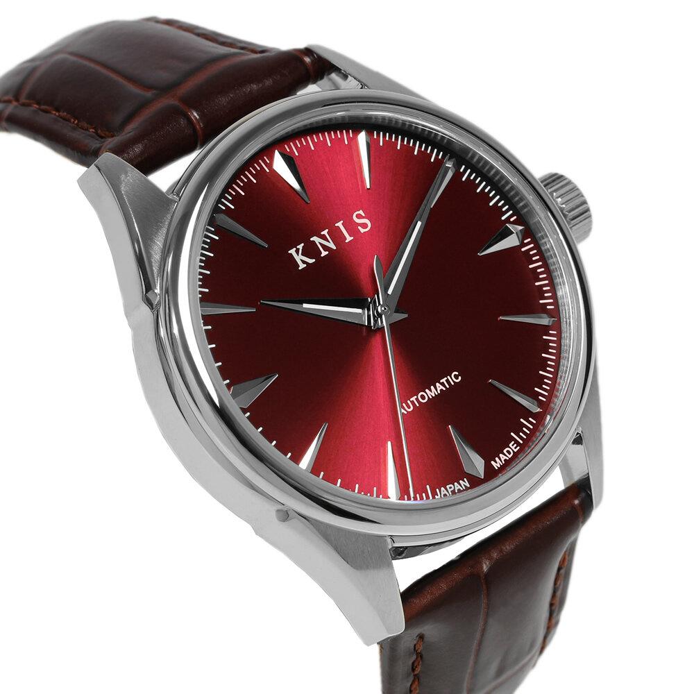 【KNIS KYOTO】サンレイダイアル 日本製 自動巻き 腕時計 革ベルト レザーレッド［ 京都発 腕時計 ブランド おしゃれ 人気 おすすめ ウォッチ 時計 高級 ファッション お取り寄せ 通販 ニス ふるさと納税 ］