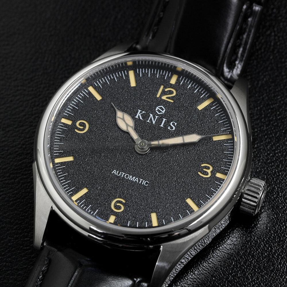【KNIS KYOTO】レトロモダン 日本製 自動巻き 腕時計 革ベルト レザー ブラック［ 京都発 腕時計 ブランド おしゃれ 人気 おすすめ ウォッチ 時計 高級 ファッション お取り寄せ 通販 ニス ふるさと納税 ］