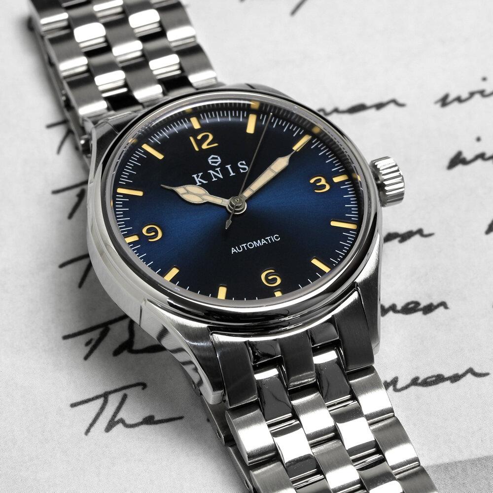 【KNIS KYOTO】レトロモダン 日本製 自動巻き 腕時計 ブルー［ 京都発 腕時計 ブランド おしゃれ 人気 おすすめ ウォッチ 時計 高級 ファッション お取り寄せ 通販 ニス ふるさと納税 ］
