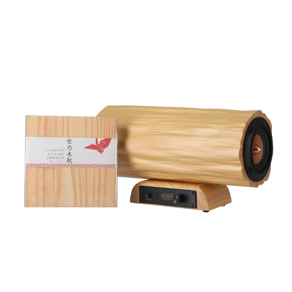 【KyotoNaturalFactory】北山杉スピーカーDESHIBO(出絞) と北山杉折り紙 