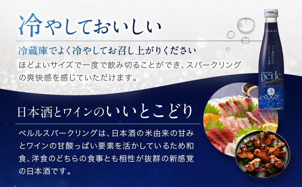 【黄桜】ペルルスパークリング(200ml×20本)［ 京都 キザクラ スパークリング清酒 ワイン酵母使用 日本酒とワインのいいとこどり 新感覚 人気 おすすめ 小分け お酒 ご当地 地酒 日本酒 ギフト プレゼント お取り寄せ 通販 送料無料 ふるさと納税 ］