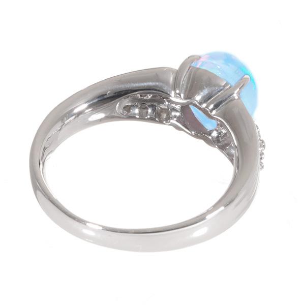 【京セラ】クレサンベール〈ウォーターオパール〉リング【プラチナ/メレダイヤ12石/カボションカット/10月誕生石/BRGW7495】