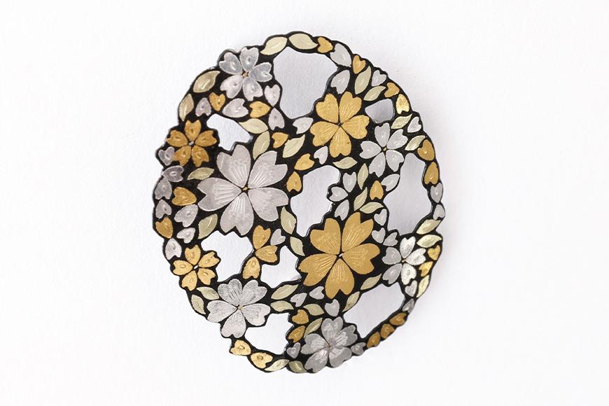 【中嶋象嵌】透かし桜ペンダントブローチ