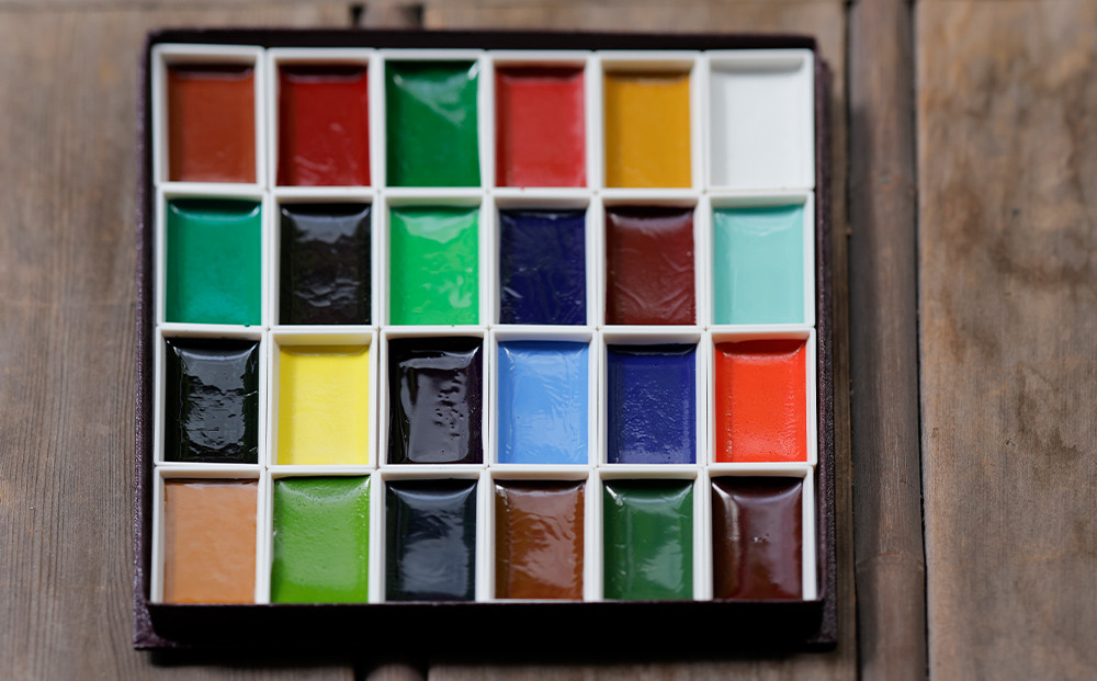 【上羽絵惣】顔彩24色セット［ 京都 日本画用絵具専門 絵具 絵 絵画 画材 プロ仕様 人気 おすすめ お取り寄せ 通販 送料無料 ふるさと納税 ］