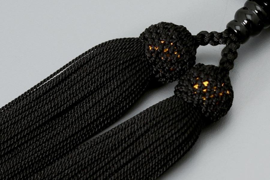 【京念珠】数珠 黒オニキス 正絹房【土屋念珠店/男性用/メンズ/念珠/略式/3649】