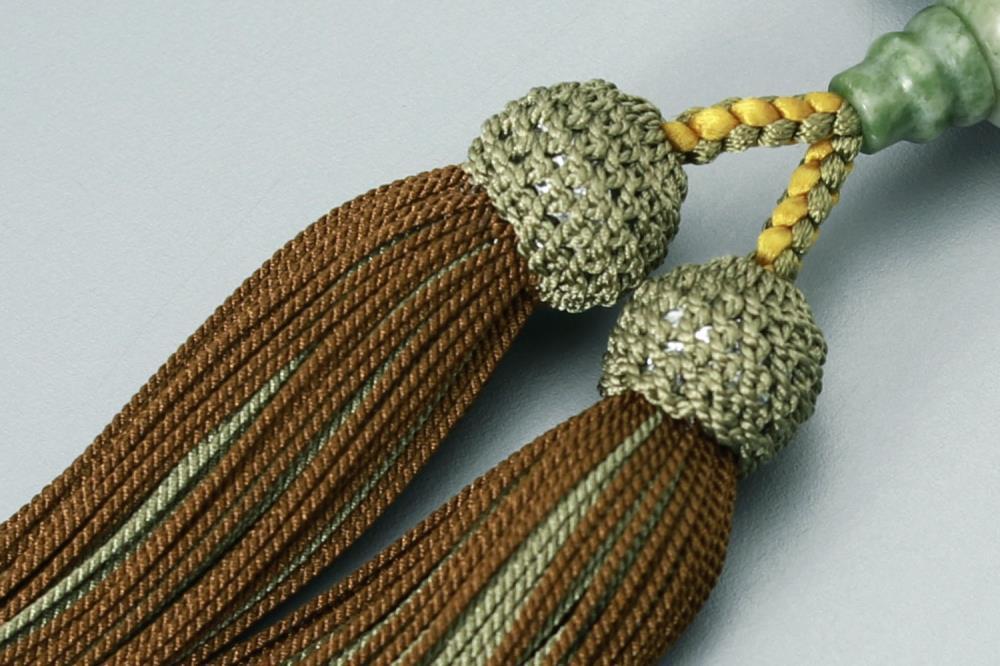 【京念珠】数珠 緑檀 独山玉 正絹房【土屋念珠店/男性用/メンズ/念珠/略式/3682】