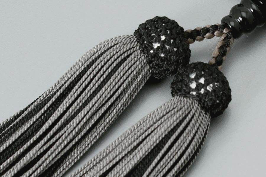 【京念珠】数珠 黒オニキス 正絹重ね房【土屋念珠店/男性用/メンズ/念珠/略式/3687】