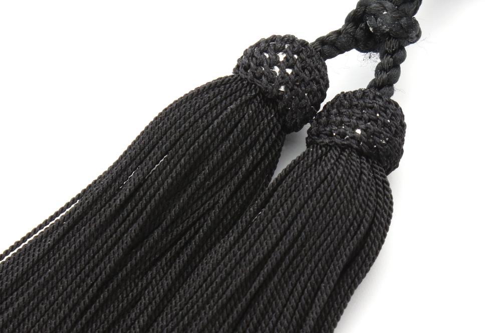 【京念珠×京ちりめん】黒オニキス 数珠袋付き ブラック【土屋念珠店/男性用/メンズ/数珠/略式/仏具】