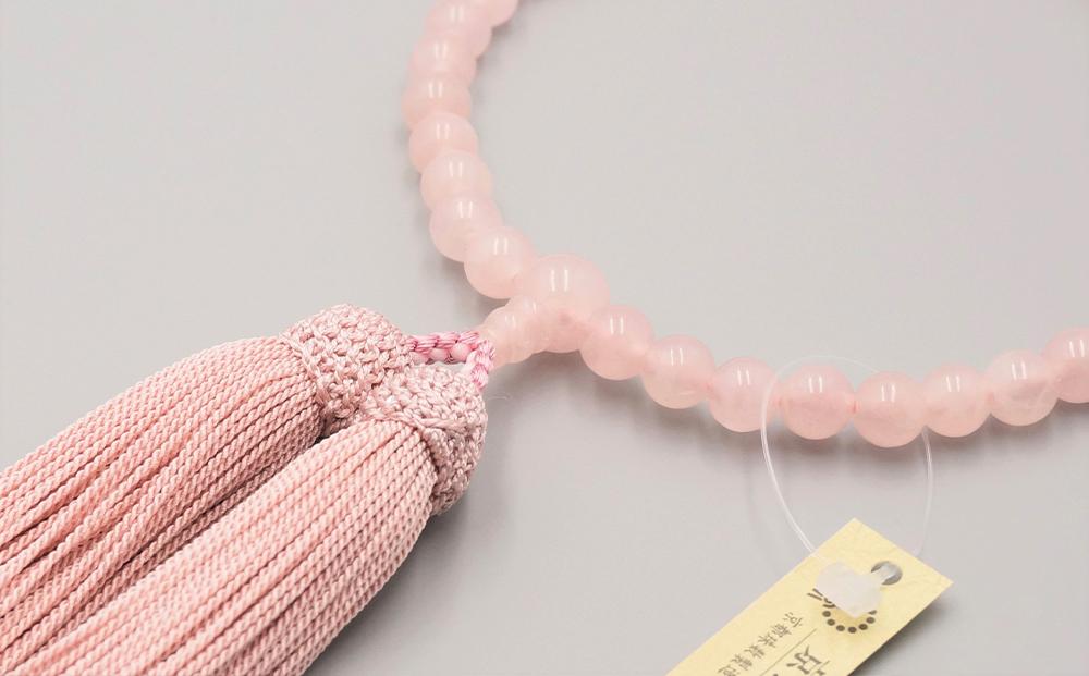 【神戸珠数店】〈京念珠〉 縞黒檀 虎眼石入り 紅水晶 男性用数珠/女性用数珠セット【数珠袋2枚付き】