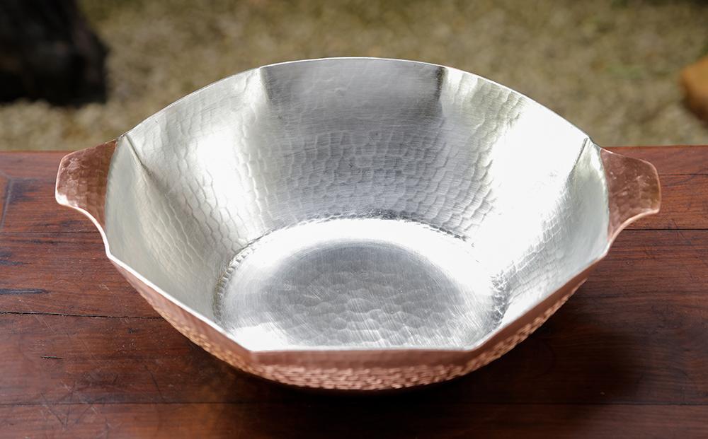 【八木庖丁店】手打ち銅製 八角水煮鍋(9寸)