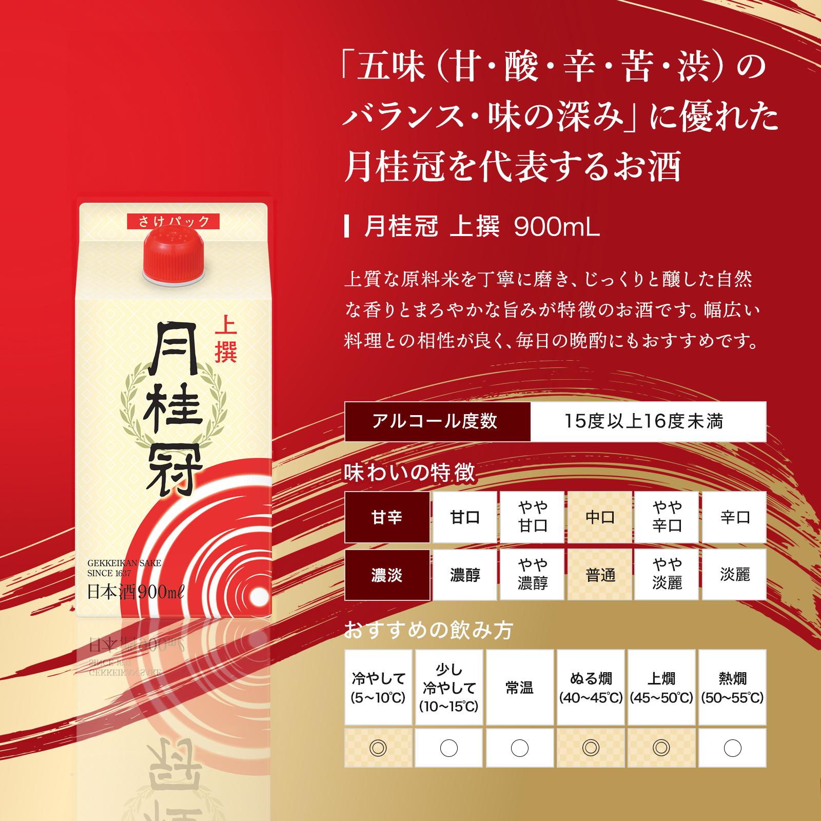 【月桂冠】上撰さけパック (900mL×6本）［京都 お酒 清酒 料理酒 げっけいかん 人気 おすすめ 定番 贈答 ご自宅用 お取り寄せ おいしい 通販 送料無料 ふるさと納税］