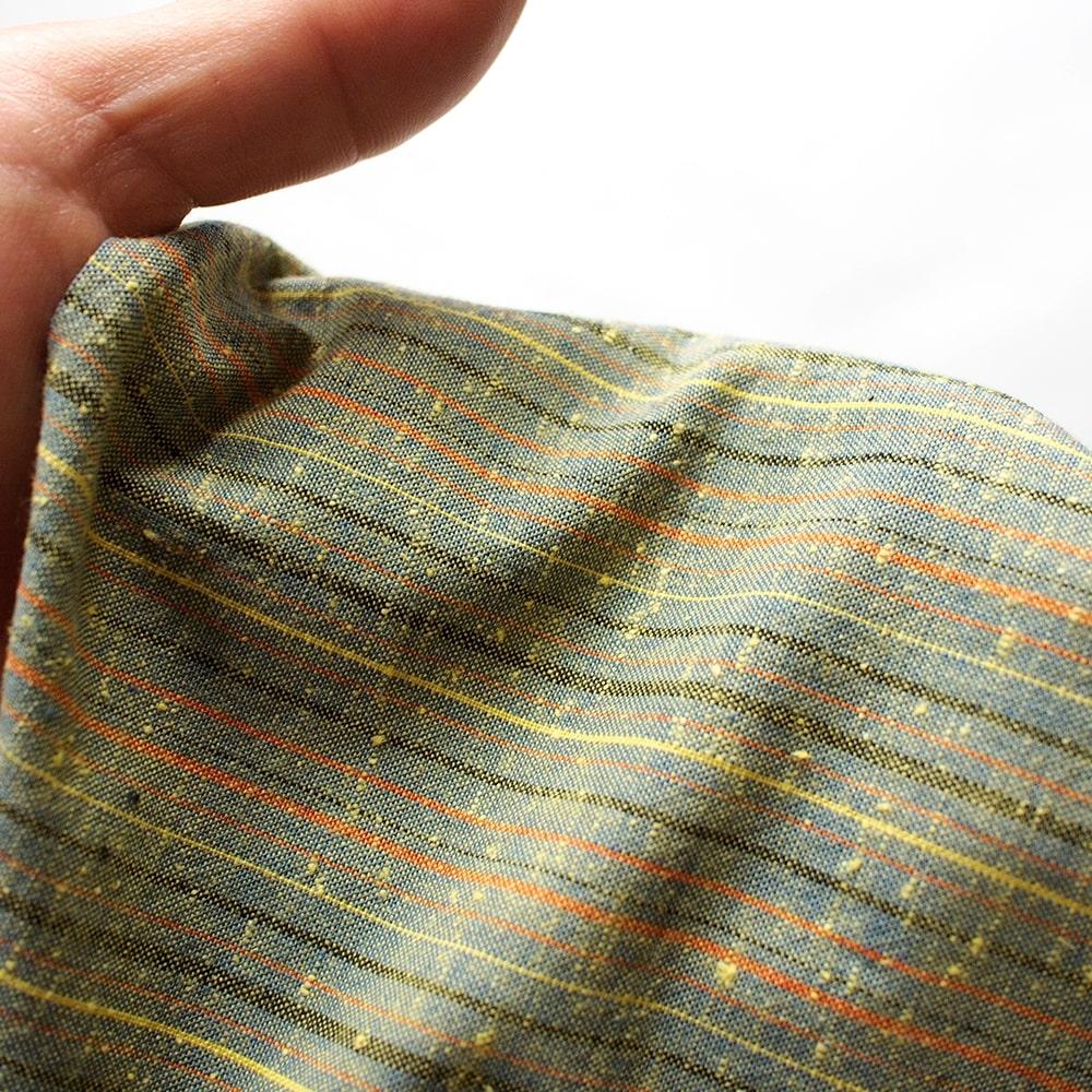 【工夫庵】唐桟縞（とうざんじま）座布団 グリーン（2枚セット）（GR）