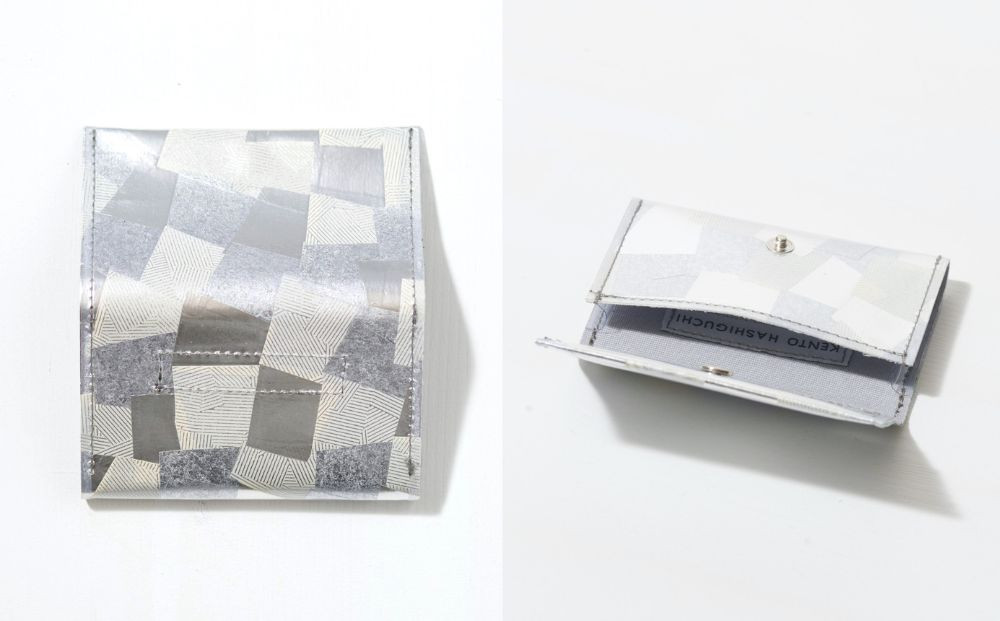 【KENTO HASHIGUCHI × 伝統工芸士】銀引箔 コイン/カード ケース(マチあり)｜京都 コインケース 工芸品 人気 ブランド［ 京都 コインケース カードケース 名刺入れ 人気 おすすめ ファッション おしゃれ お取り寄せ 通販 送料無料 ふるさと納税 ］