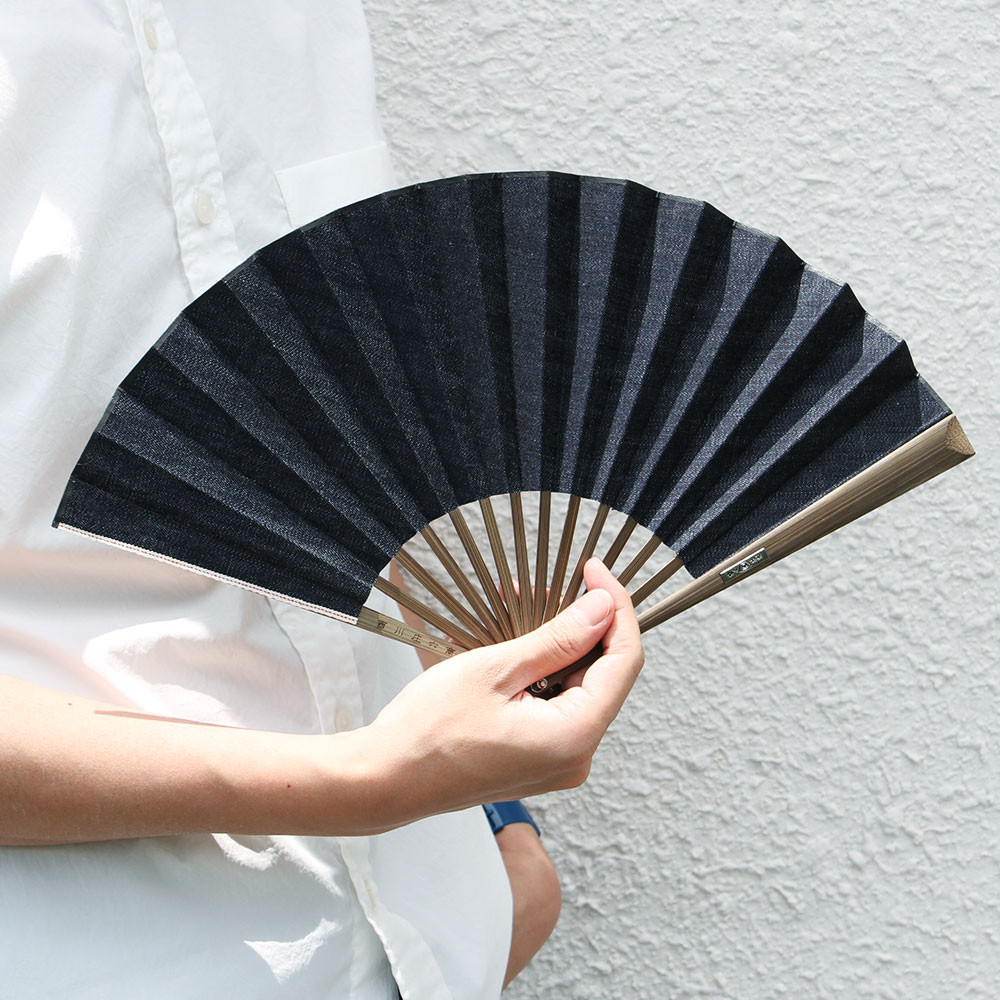 【ぎんやんま】デニム扇子｜京都 扇子 おしゃれ 人気 ［ デニム扇子 高級布扇子 メンズ 男性 男性用日本製 扇子袋 桐箱入りおしゃれ 誕生日 ギフト 無地 紳士 人気 ギフト プレゼント お取り寄せ 通販 送料無料 ふるさと納税 ]