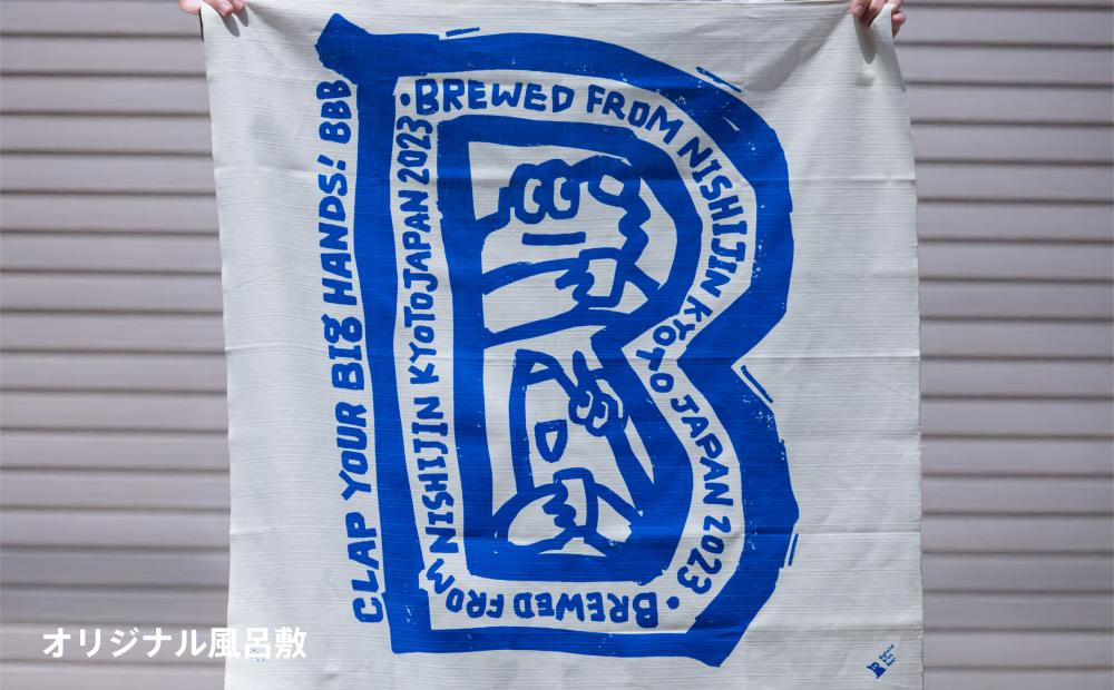 【Bighand Bros. Beer】クラフトビール500ml缶 10本セット + オリジナル1/2 pintグラス + “Big B” 風呂敷［ 京都 西陣 ビッグハンドブロスビア ご当地 クラフトビール 人気 おすすめ お酒 ビール 地ビール お取り寄せ 通販 送料無料 ふるさと納税 ］