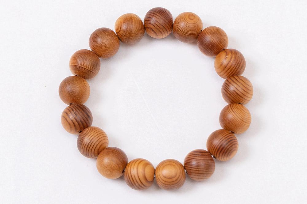 【意匠京念珠板倉】特選念珠ブレスレット腕輪 屋久杉 12mm玉 桐箱&証明書付（京都府伝統産業優秀技術継承）